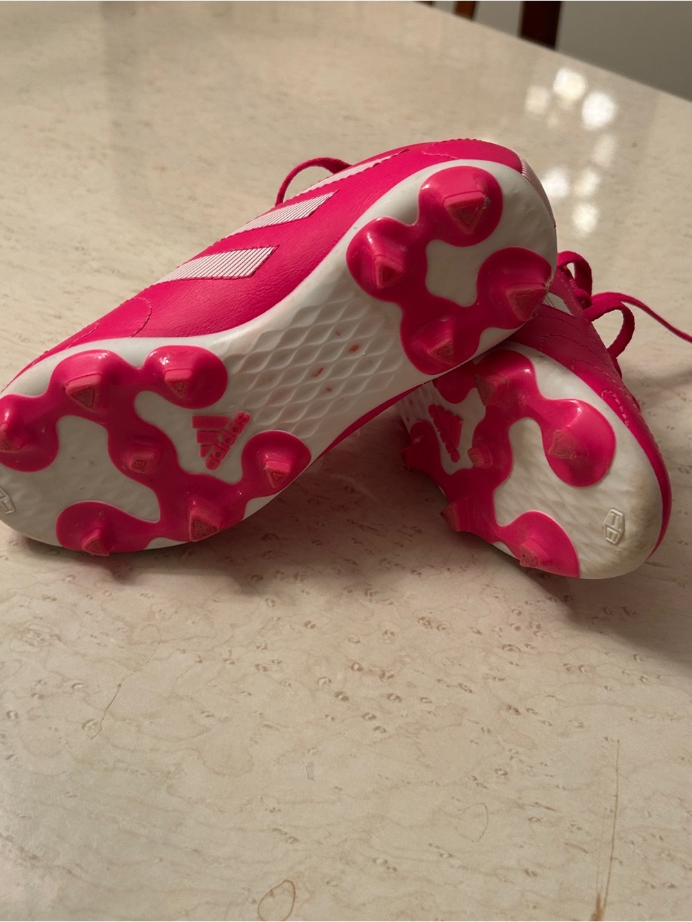 adidas Pink and White Girls' Soccer Cleats - Picture 5 of 5